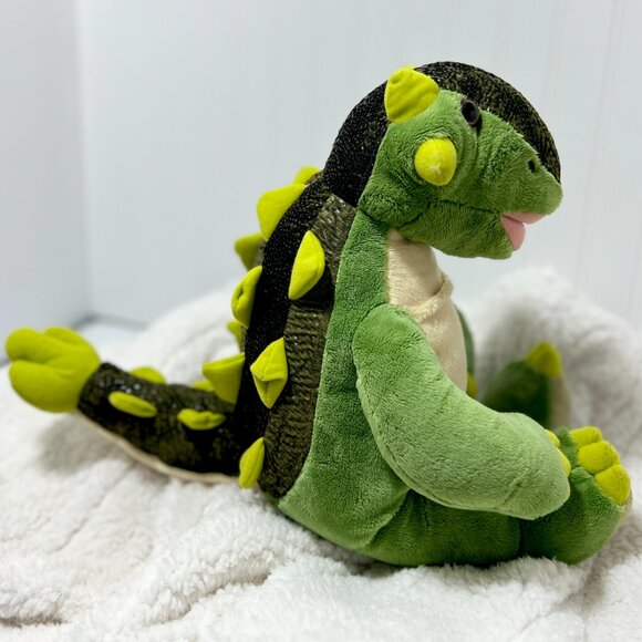 Build-A-Bear 16" Green Dinosaur Plush Spiked Green & Yellow Dino, Stuffed Animal - Picture 3 of 6